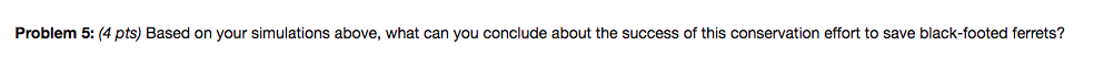 Only Do 5 Problem 5: (4 pts) Based on your simulations above,