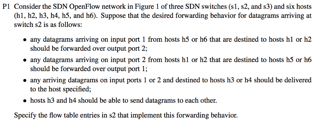 h1 10.1.0.1 Host h2 10.1.0.2 Host h3 10.2.0.3 Figure 4.30 . OpenFlow