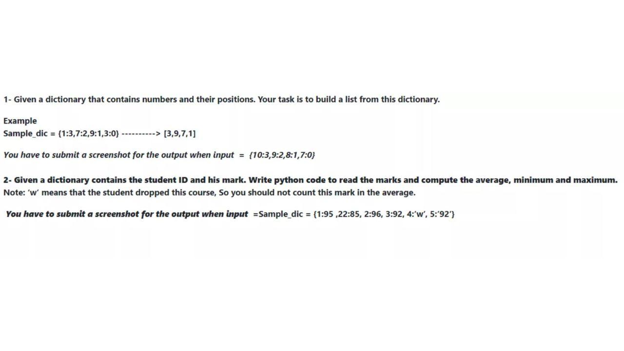 The code must be written in python language by PyCharm 1- Given