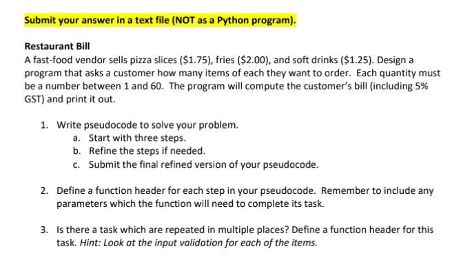  Submit your answer in a text file (NOT as a Python
