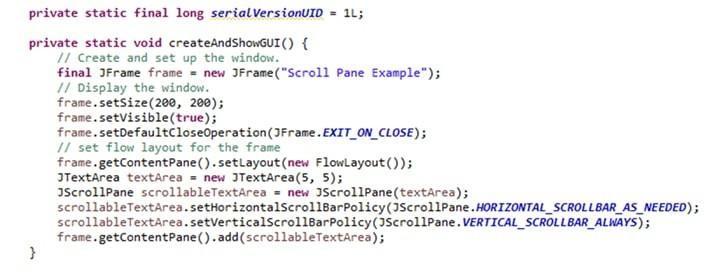 When you run the code below. does the TwxtArea have. a horizontal