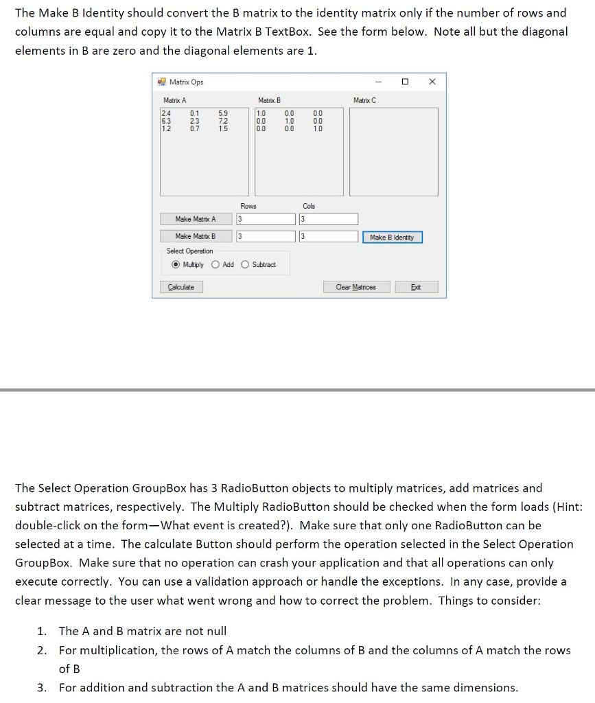 Problem In this exercise, you will code an application that makes two