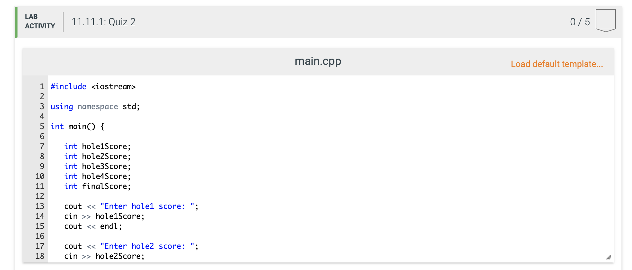 your scores from 4 holes. You must drop the highest of the