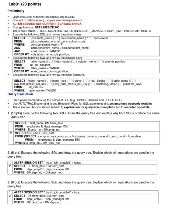  Lab01 (20 points) Preliminary Login into Linux machine (oraclelinux.eng.fau.edu) .Connect to