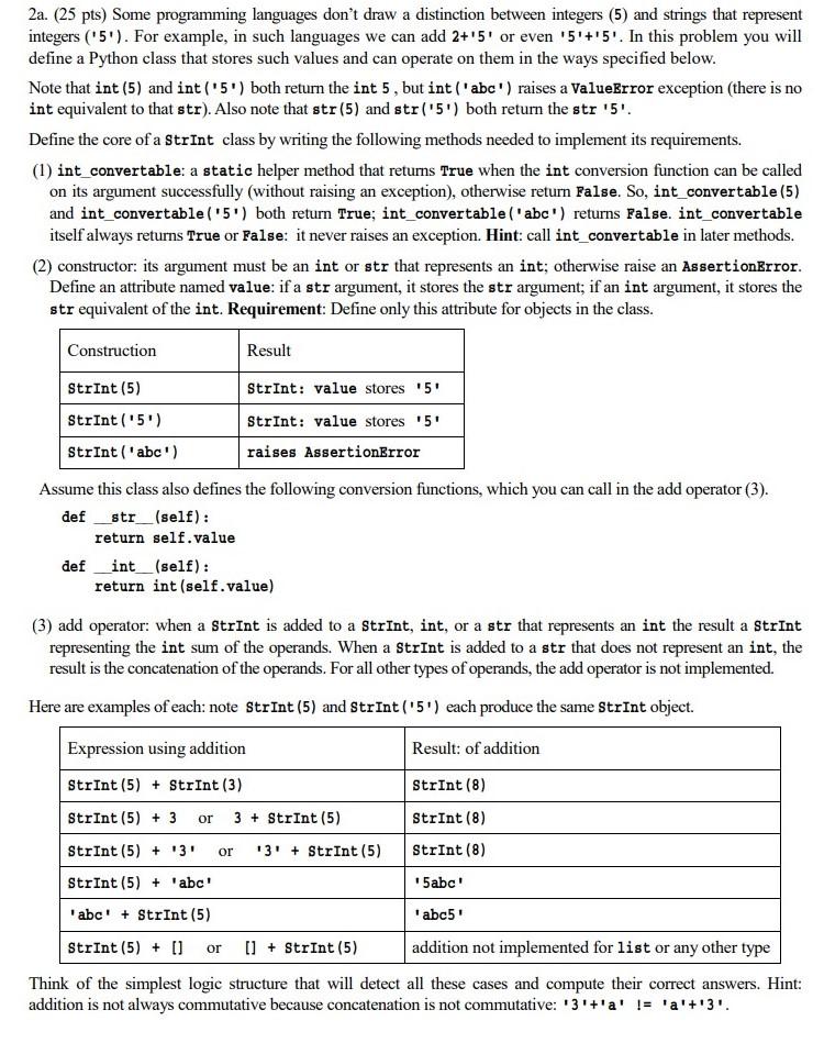  Python pls 2a. (25 pts) Some programming languages don't draw a