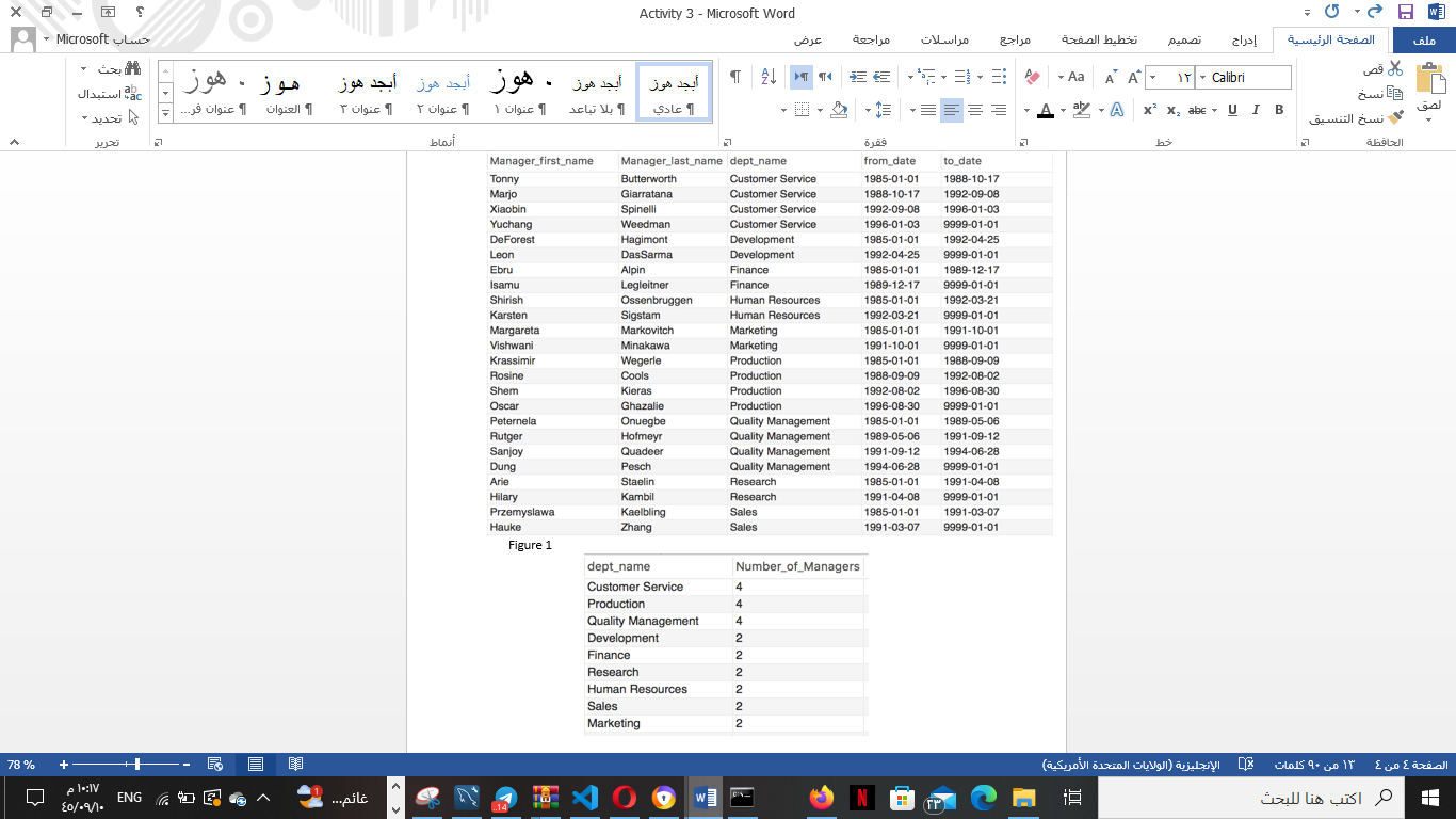  Question 1: Use the employees database to write a query to