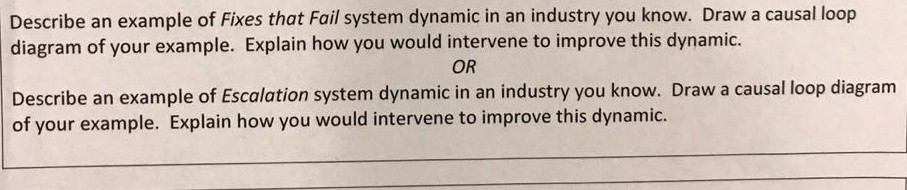 modeling a complex problem Describe an example of Fixes that Fail system