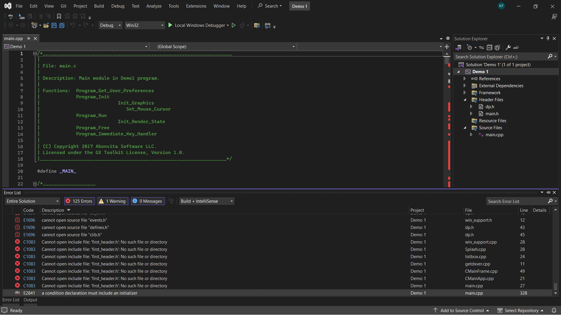  I have been trying to get this demo 1 code to