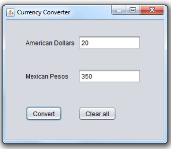 JAVA PROGRAM Create a simple java application, with a graphic user interface