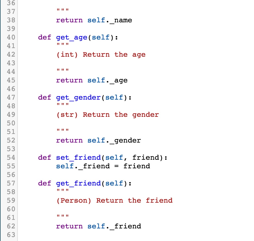 name, age, gender): "Construct a person object given their name, age and