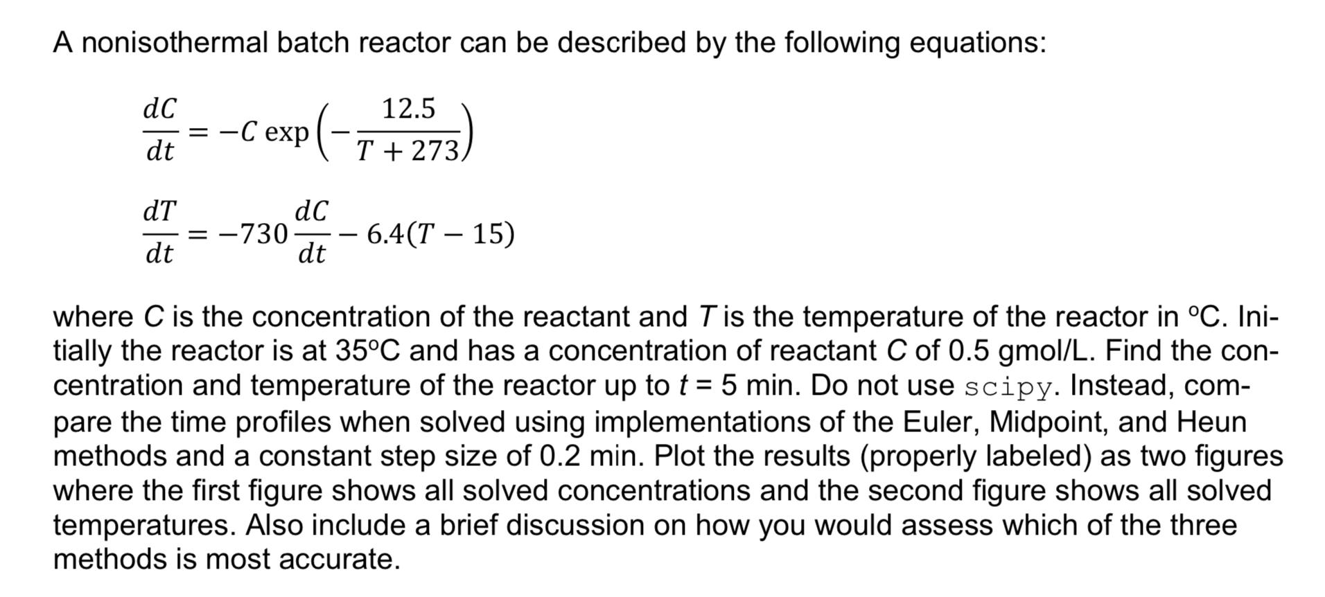 Use Python , the math, numpy, and mat- plotlib.pyplot libraries dont use