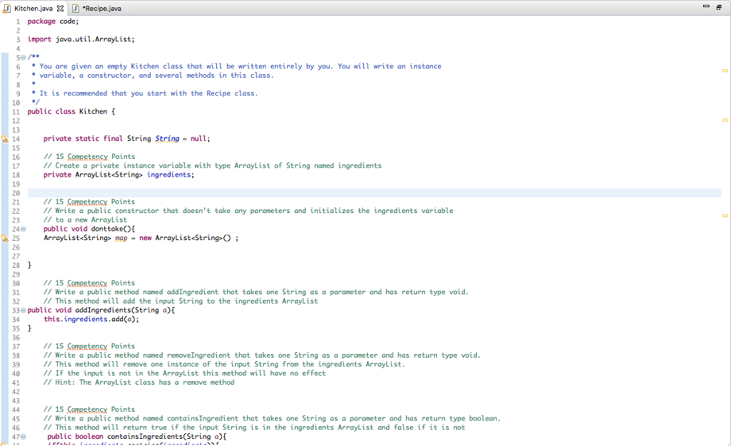Thanks a lot! package code; /** * You are given a partial