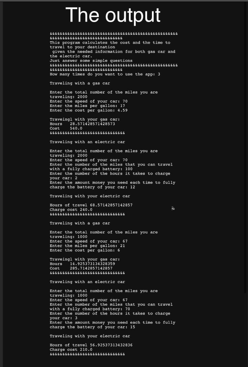 comment at the top of your code. Must be descriptive - A