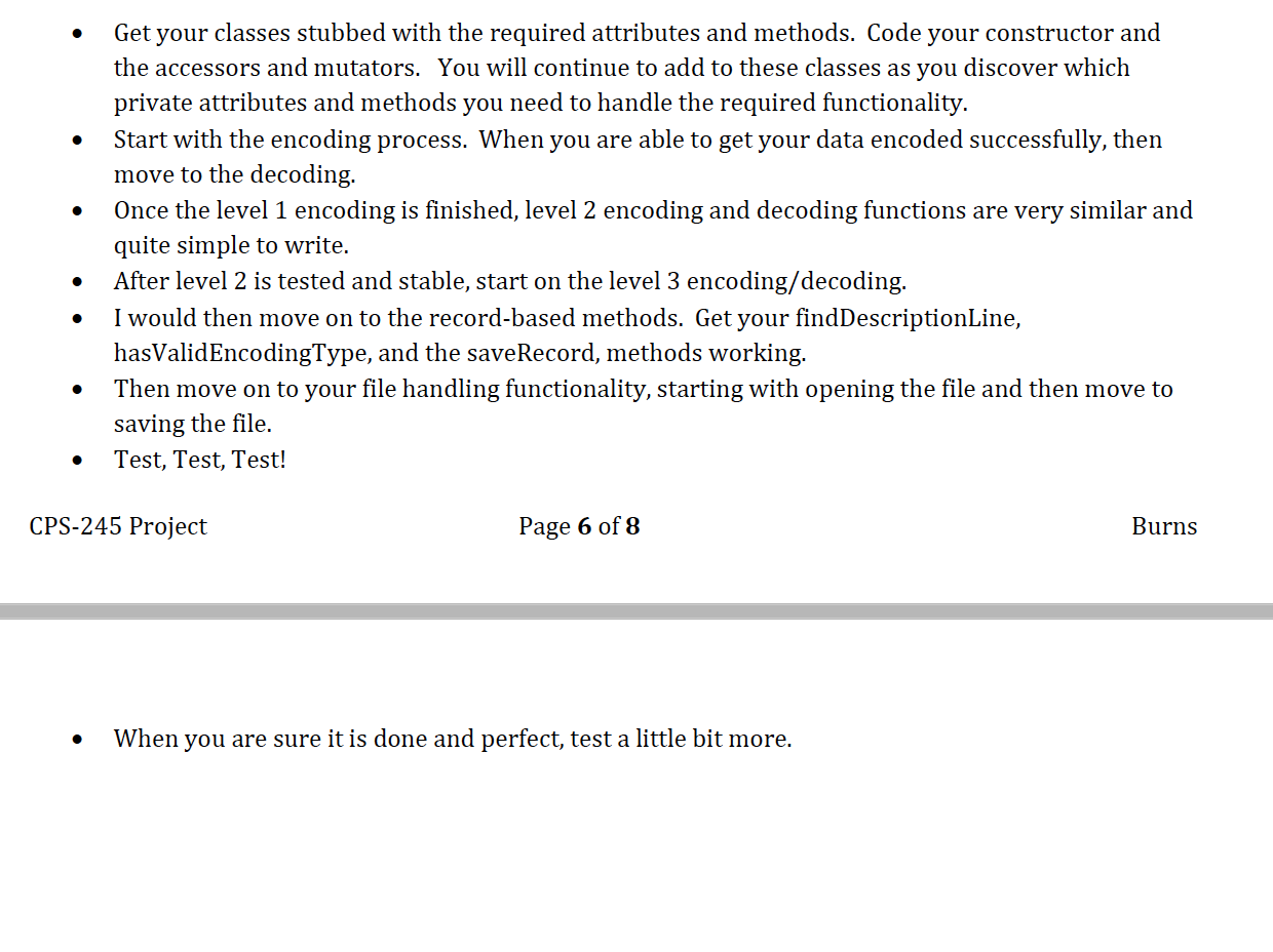 kind of document or text file. This project will require you to