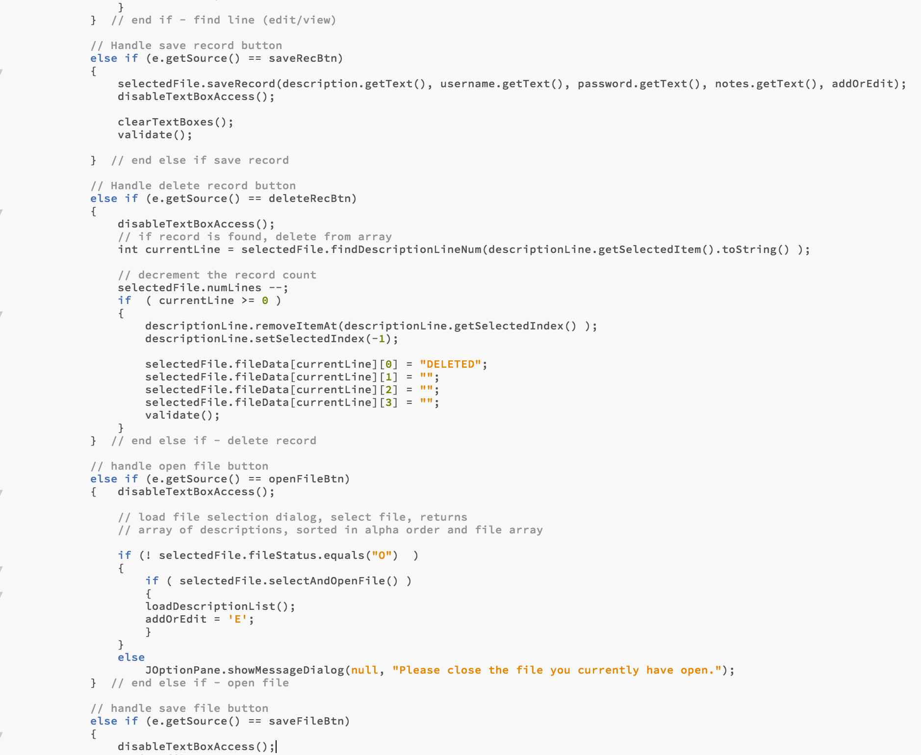 a readable format allowing you to view/edit existing data and add new