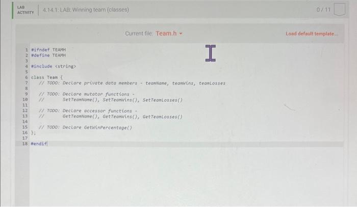 + teamlosses) Note: Use casting to prevent integer division. Ex. If the