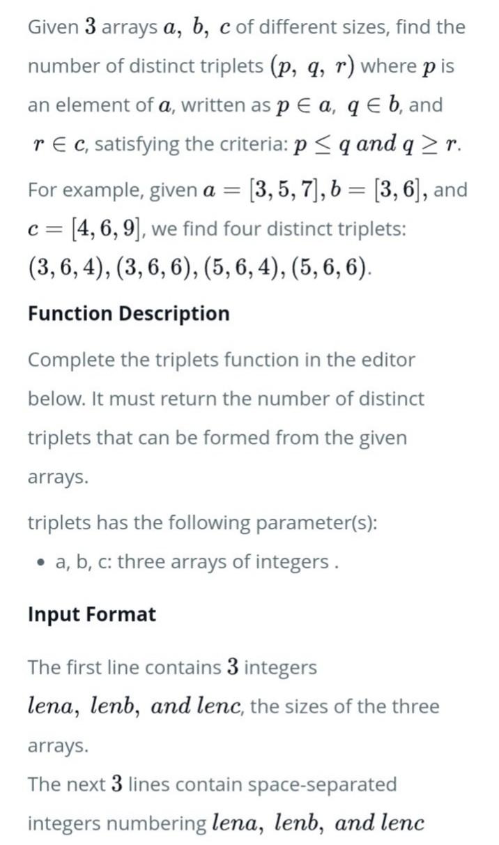 Code this triple sum with User input pls. JOption java language Given