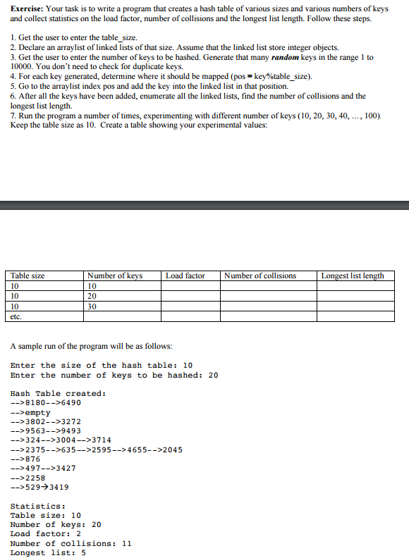  Exereise: Your task is to write a program that creates a