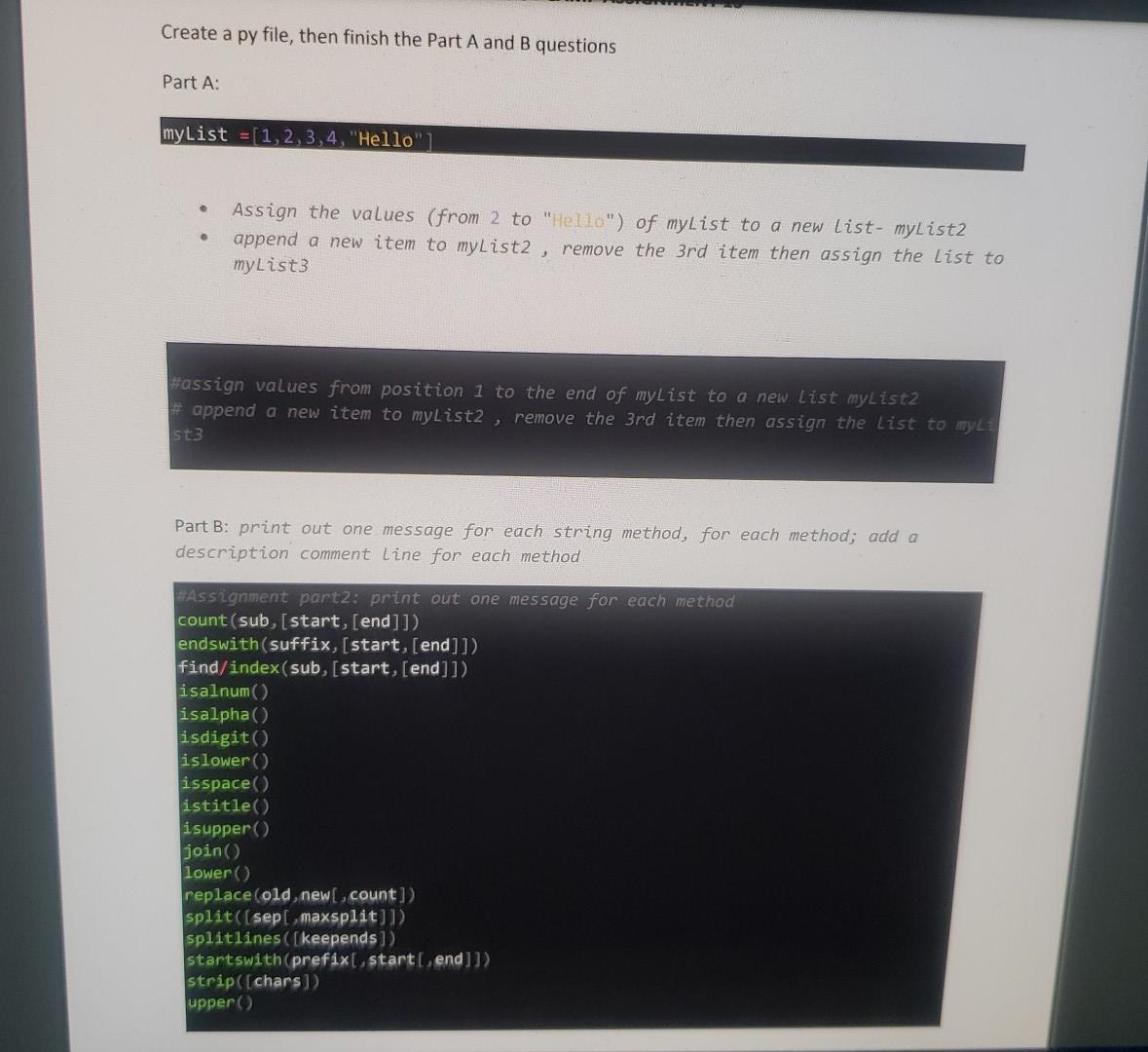  I need you to write the python code for me and