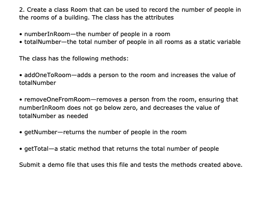  the program has to be in java language 2. Create a