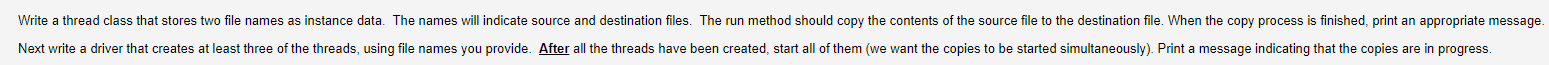 Please use Java to solve this question. After all the copy threads