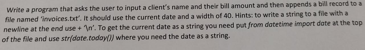  python Write a program that asks the user to input a