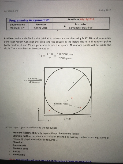  Write a MATLAB script (M-File) to calculate pi number using MATLAB
