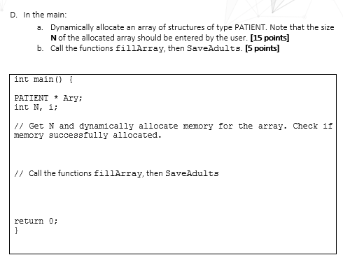 write a C program to store records for patients. A. First, you