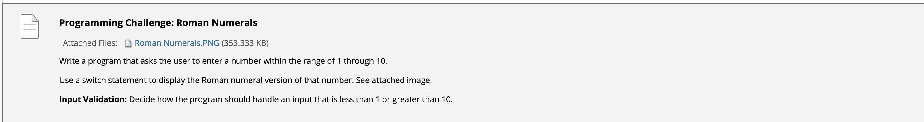 I need help with this problem in Programming Challenge: Roman Numerals Attached