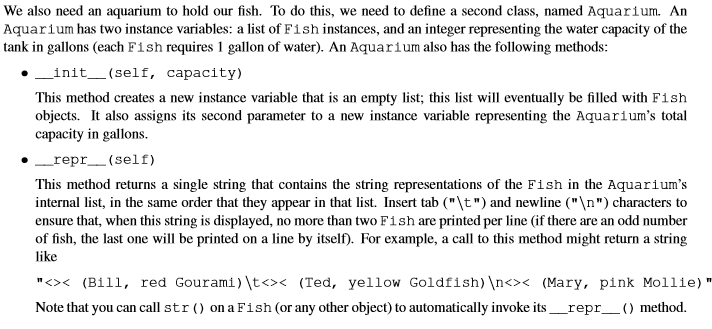  python We also need an aquarium to hold our fish. To