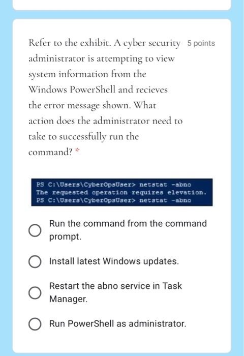 has 'other' permission to the file O root user 5 points Which