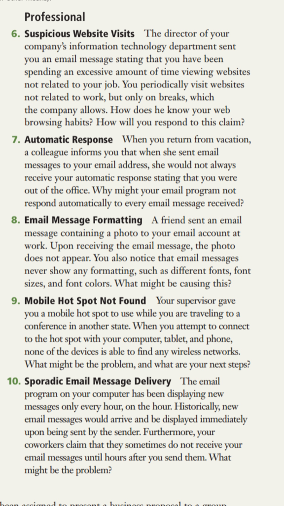 can someone please help me answer 5 question Professional 6. Suspicious Website