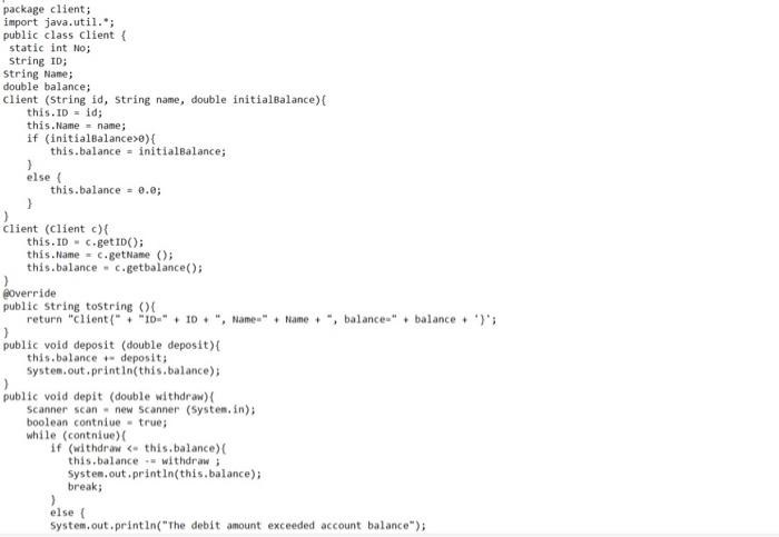 balance){ this.id = id; this.name = name; if (balance > 0) {