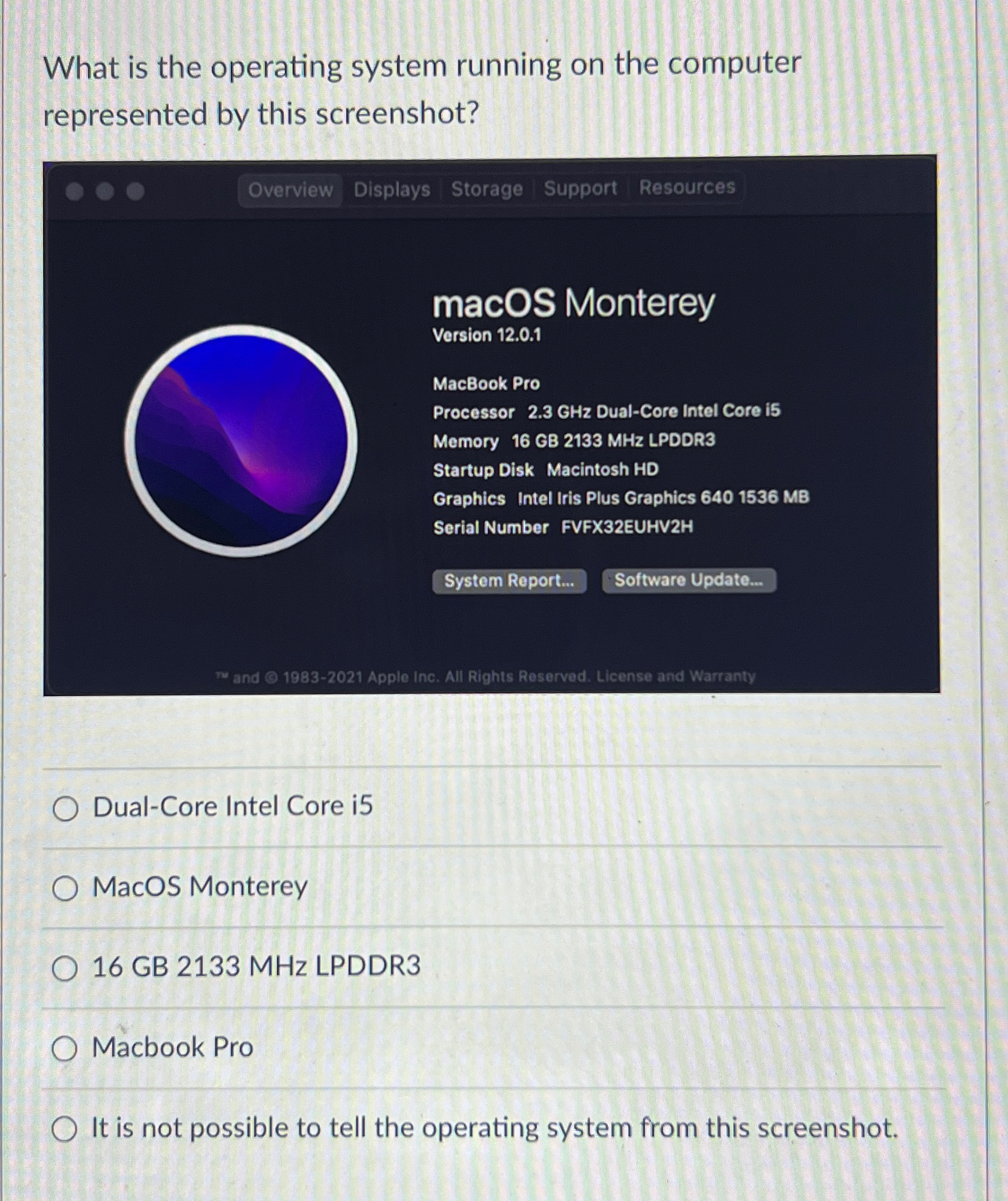  What is the operating system running on the computer represented by