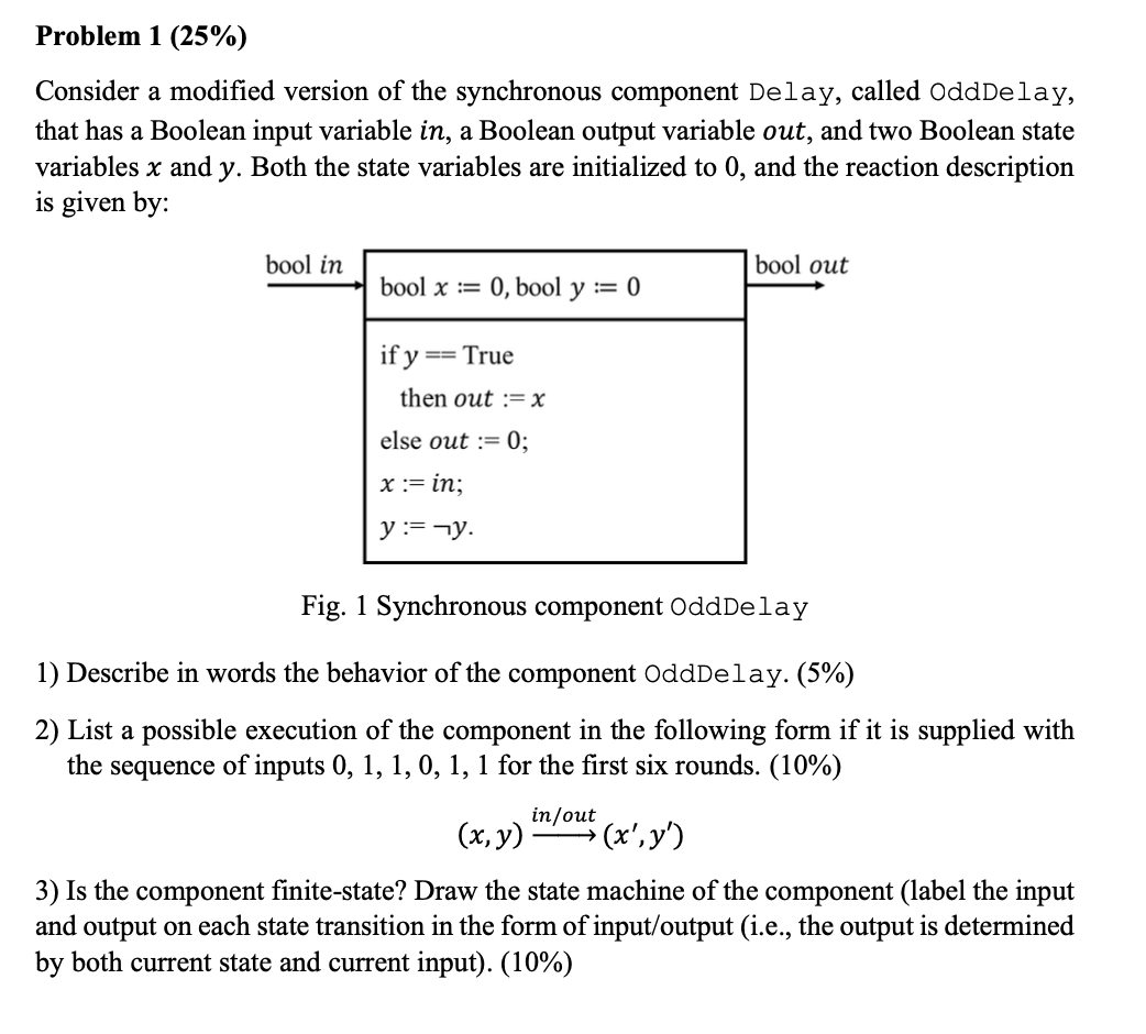  Problem 1 (25%) Consider a modified version of the synchronous component
