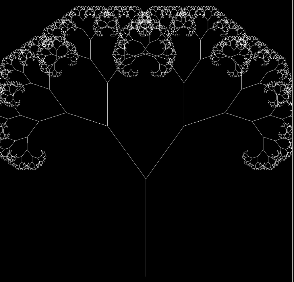 What is a good recursive formula to generate this tree fractal? I