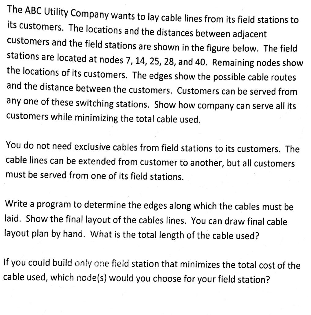 Please implement the following IN JAVA The ABC utility Company wants to