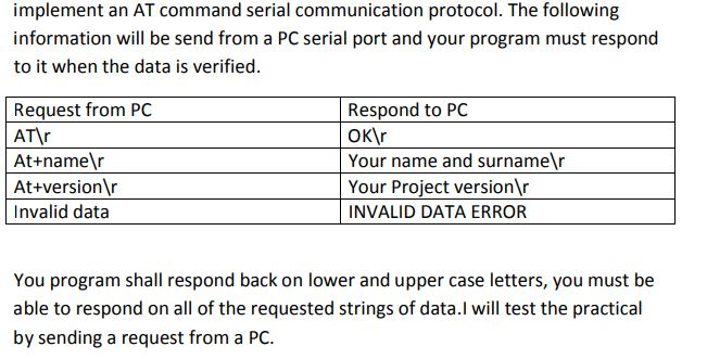  implement an AT command serial communication protocol. The following information will