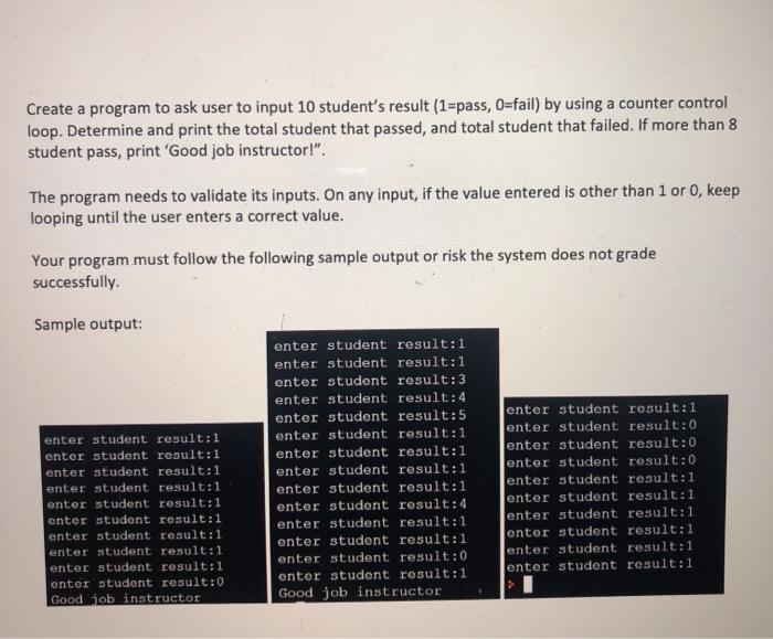 using python Create a program to ask user to input 10 student's