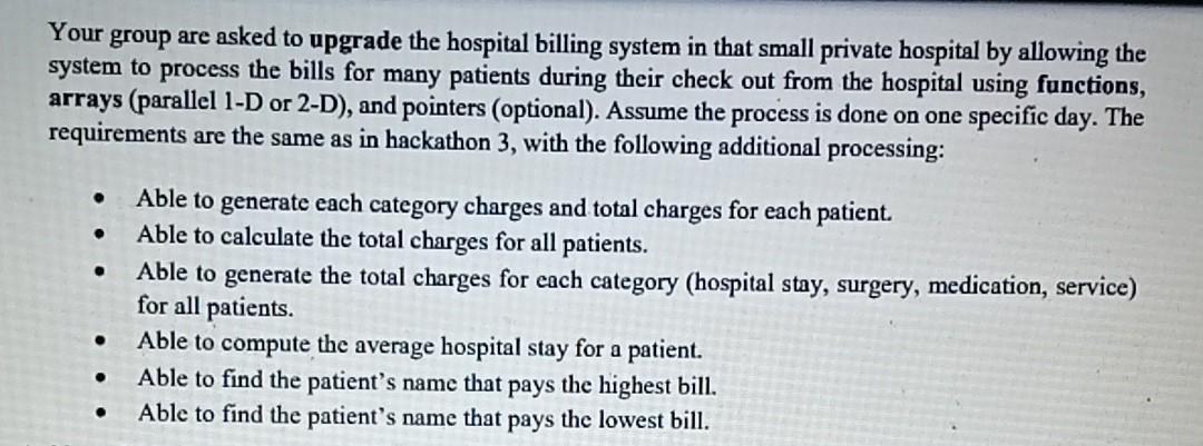 do array and function in c++ Your group are asked to