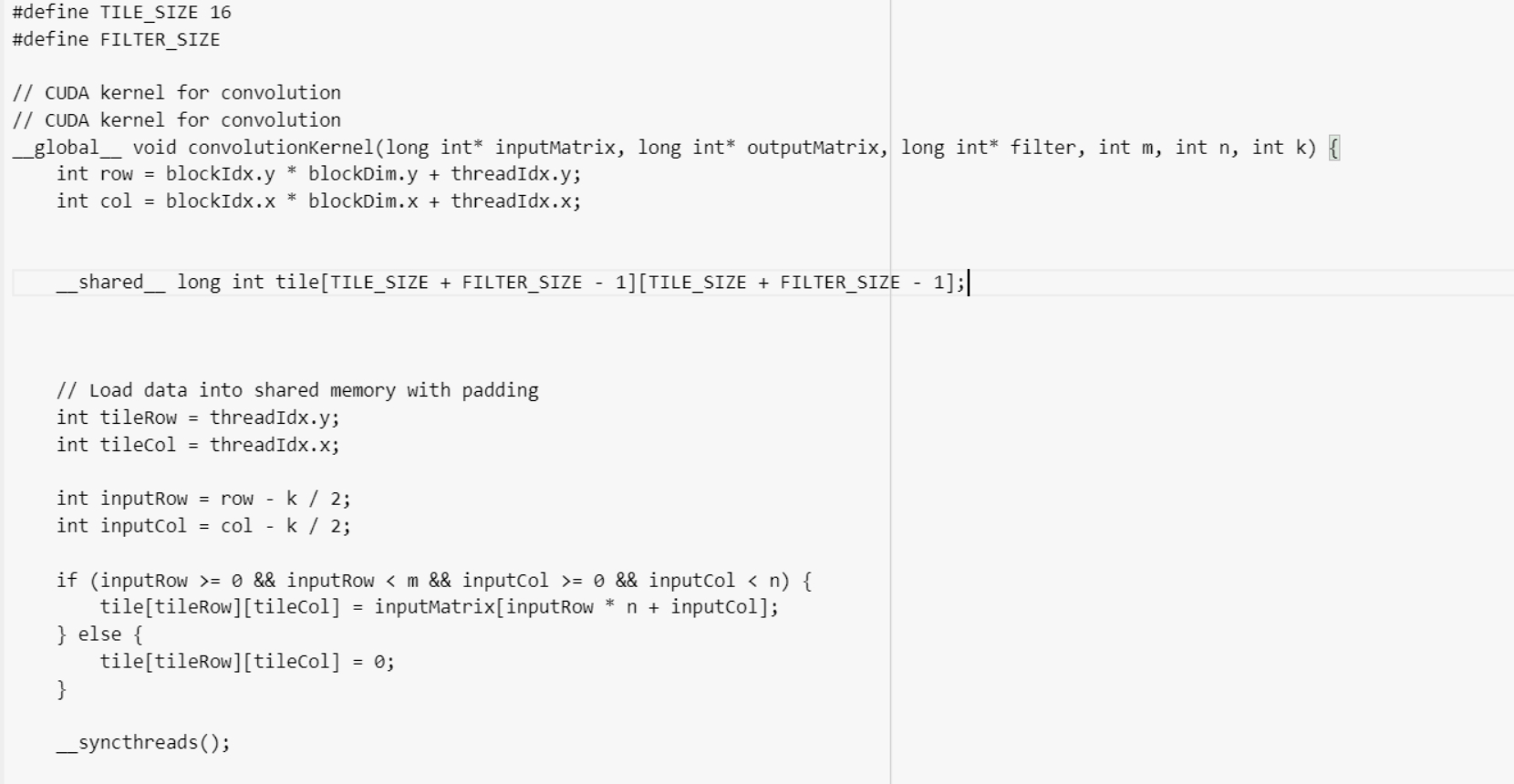  What can I do in my code to make FILTER_SIZE equal