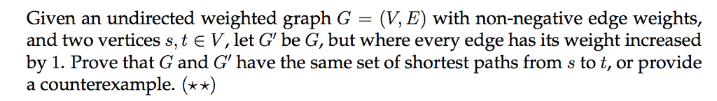 Graph Shortest Path Problem Given an undirected weighted graph G (V, E)