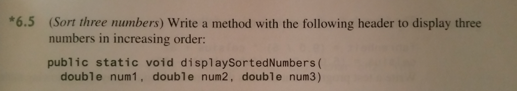 I need help with a problem using Java SE 8u181: *6.5 (Sort