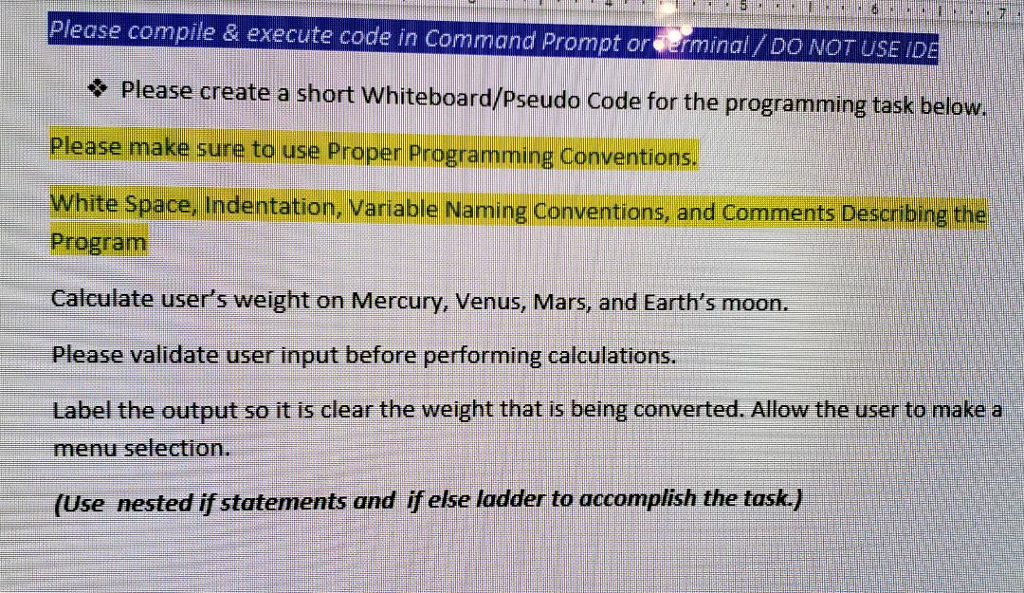 CIS 36 A -Java Programming Please compile & execute code in Command