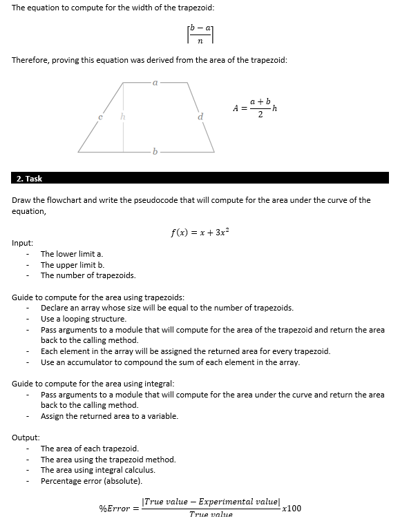 PROGRAMMING LOGIC AND DESIGN PLEASE HELP ME!! The equation to compute for
