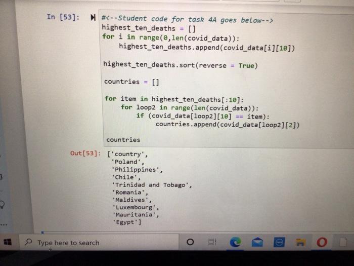  i want a report In [53]: # -- Student code for