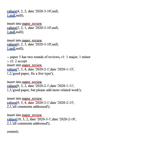 1. Please write ONE SQL statement for each of the following tasks
