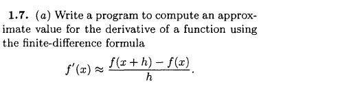  Using MATLAB 1.7. (a) Write a program to compute an approx