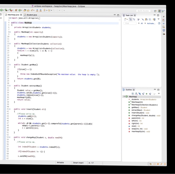 Write the JUnit tests to test all cases of MaxHeap.java. The test