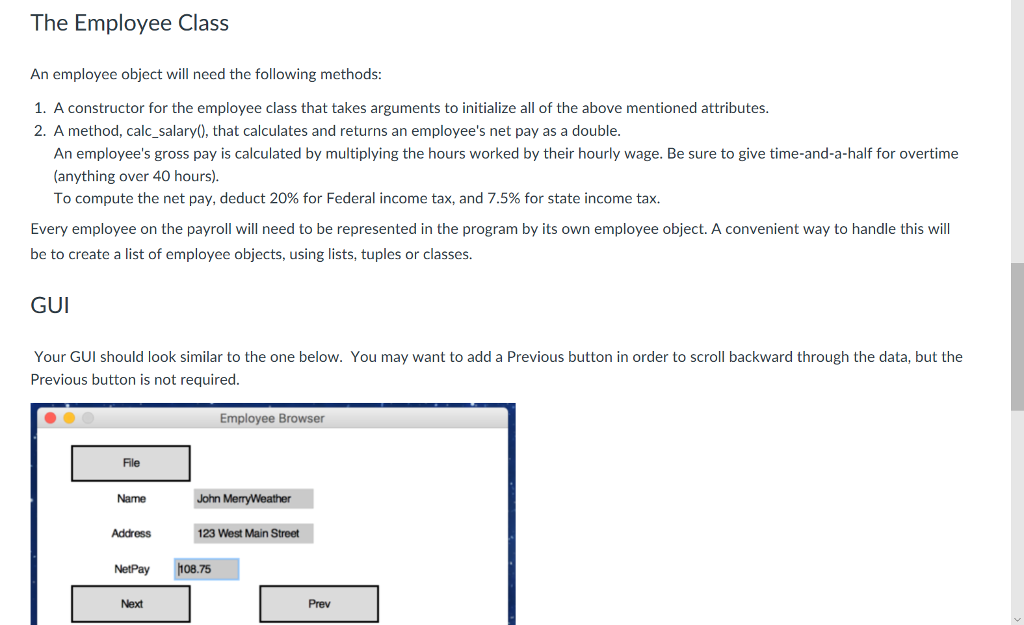are creating part of the payroll program for an Internet electronics store